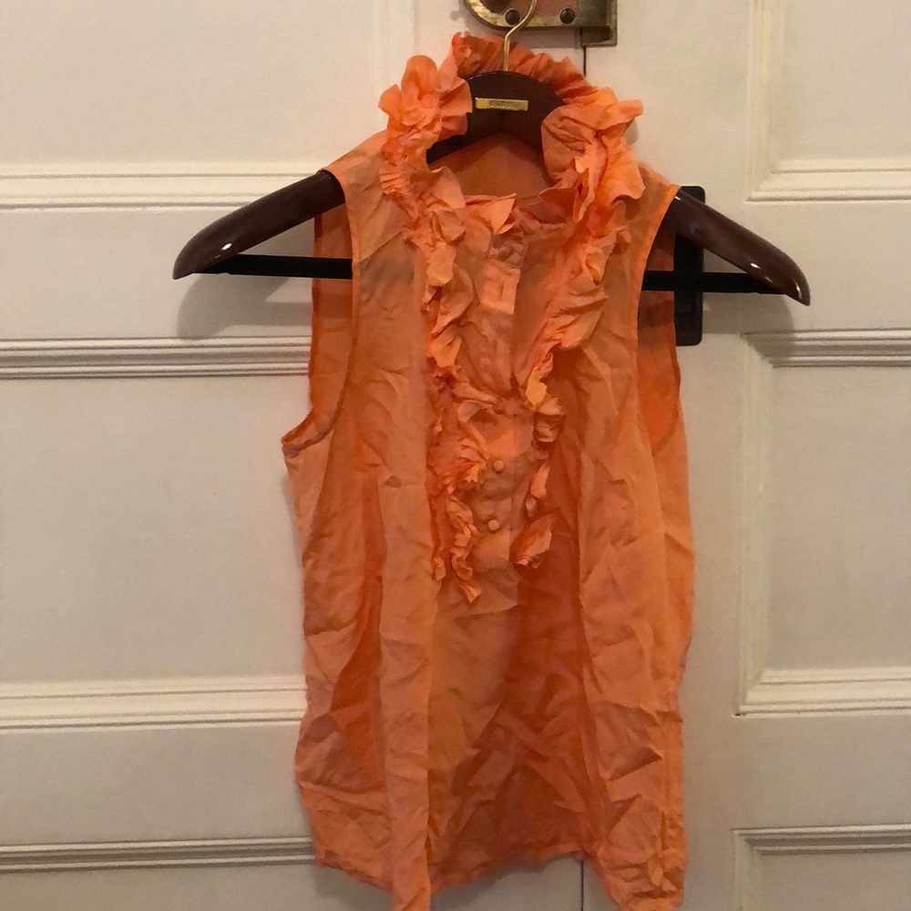 Ruffled silk blouse
